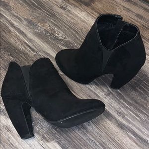 Black heeled booties